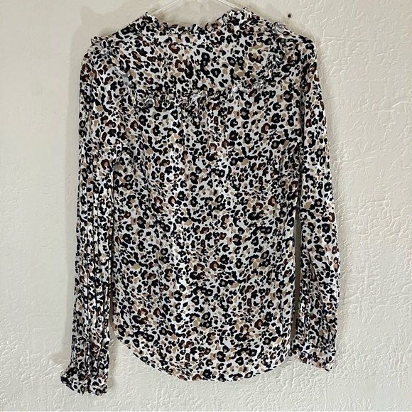 Anthropologie Maeve Katia Leopard Print Ruffled Blouse - Picture 7 of 10